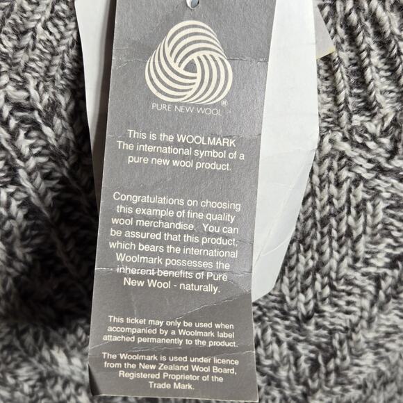 RARE VTG NWT Hunter Hills New Zealand New Wool Natural Cable Knit Sweater MEDIUM - Picture 5 of 14